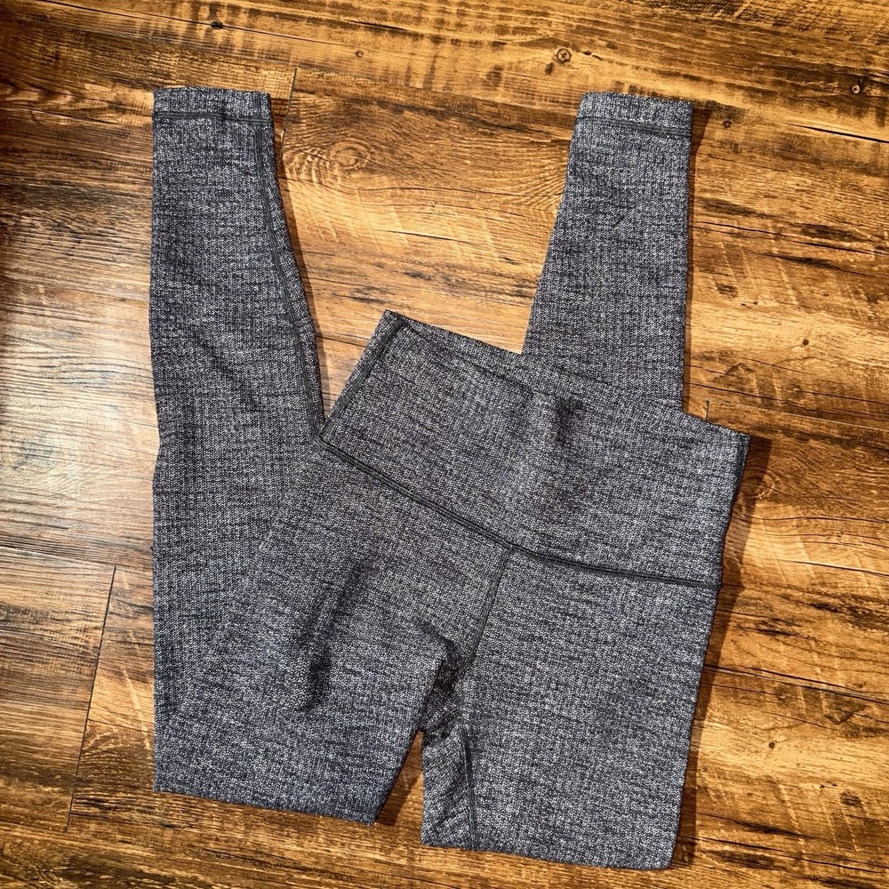 Lululemon Charcoal Grey Wunder Under High Rise Athletic Leggings Women's Size 6